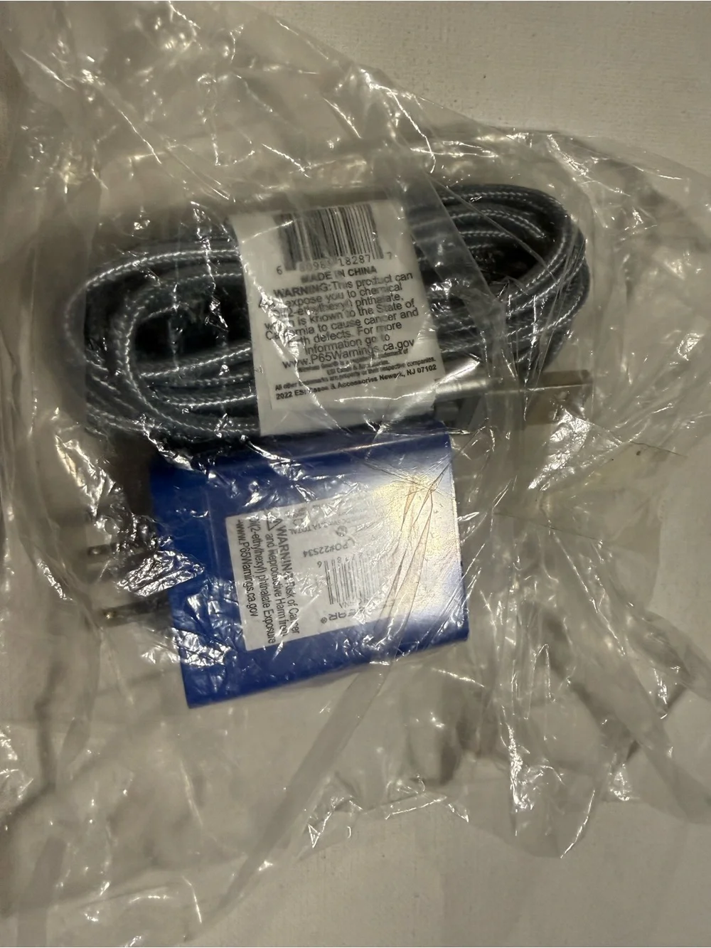 Blue Portable Power Bank Wireless Gear and Cord